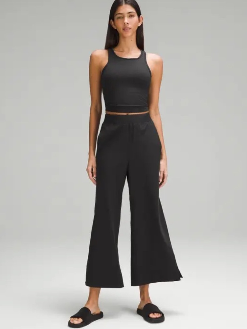 lululemon athletica Black High-Rise Stretch Woven Wide-Leg Cropped Pants - Picture 3 of 5